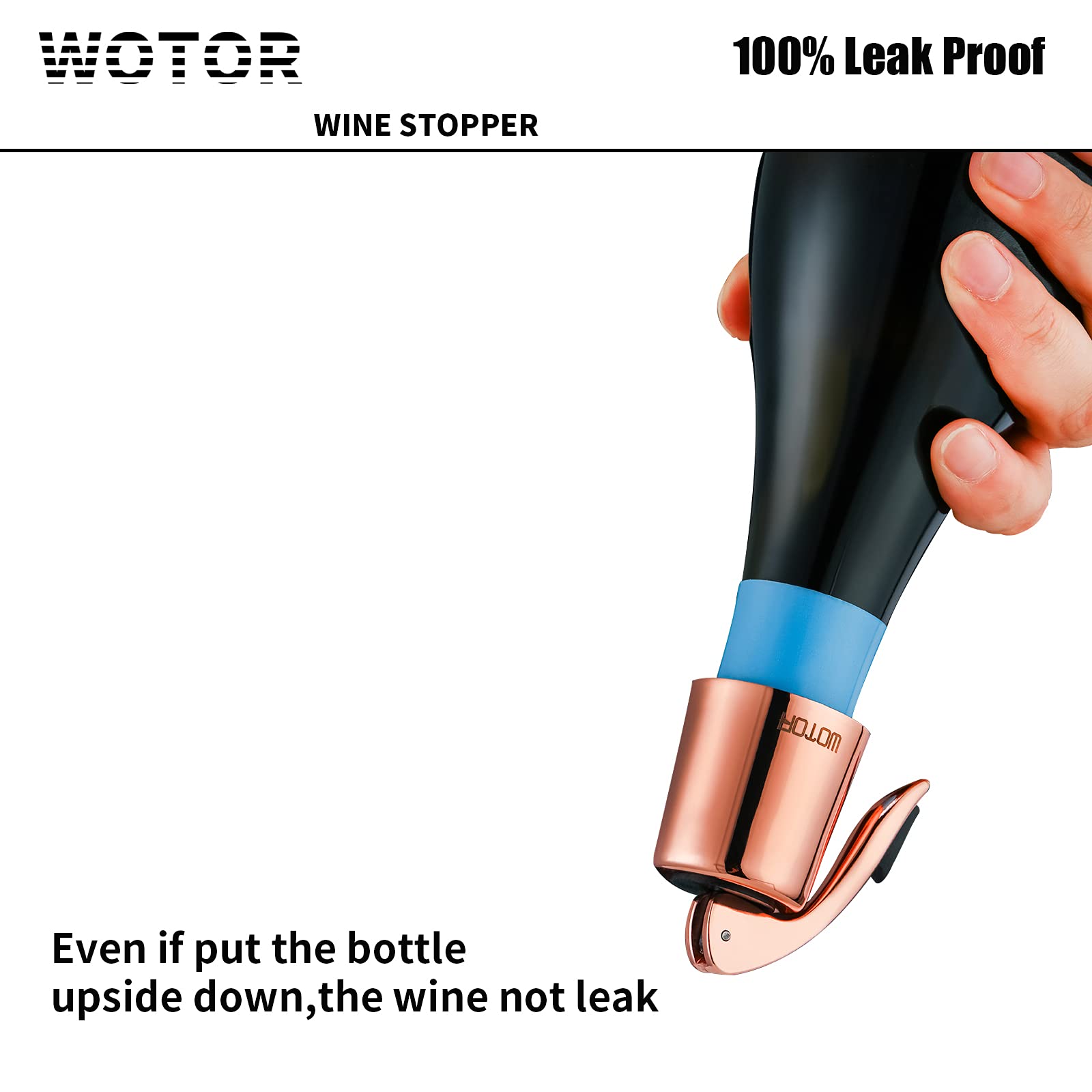 WOTOR rose-gold handle design keeps the stopper easy to insert and remove.