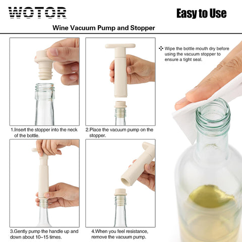 WOTOR sealed bottle cream illustration shows compact preserver at home