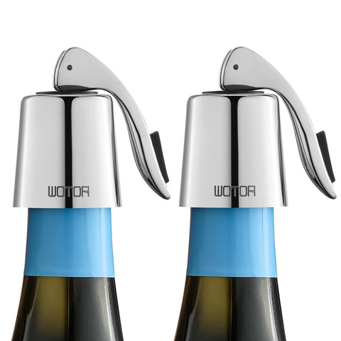 WOTOR stainless steel wine stopper with silicone seal provides a tight, leakproof seal