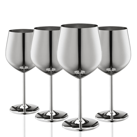 WOTOR stainless steel wine glasses 18oz set of four, unbreakable and stylish.