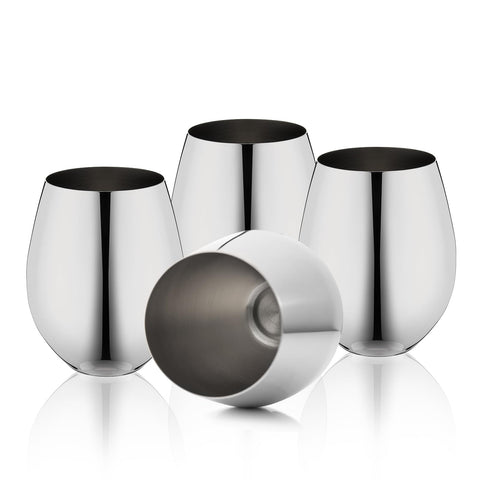 WOTOR stemless wine glass front view highlights 18oz capacity for elegant outdoor sipping