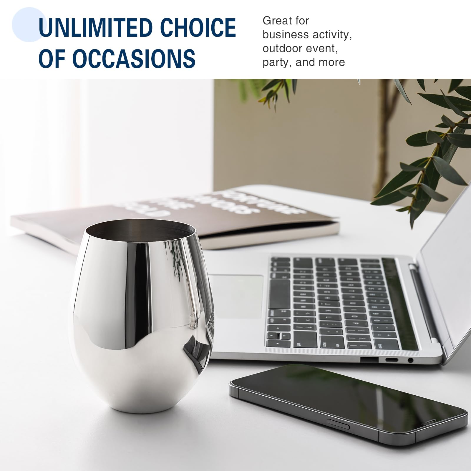 WOTOR stemless wine glasses packaging shot suggests gift-ready presentation
