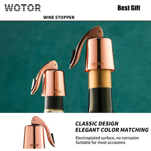 WOTOR SUS304 stainless steel wine stopper construction with silicone gasket.