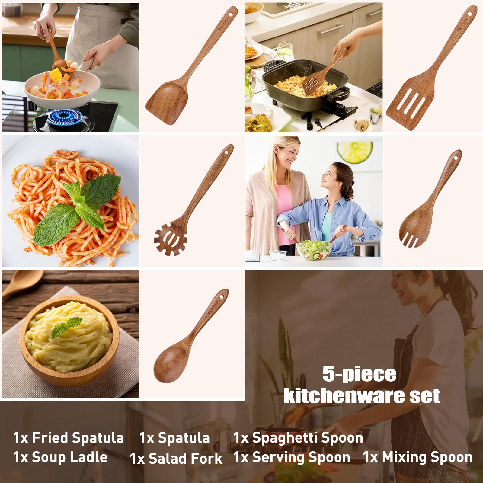 WOTTISH wooden utensils care guide promotes longevity with simple maintenance.