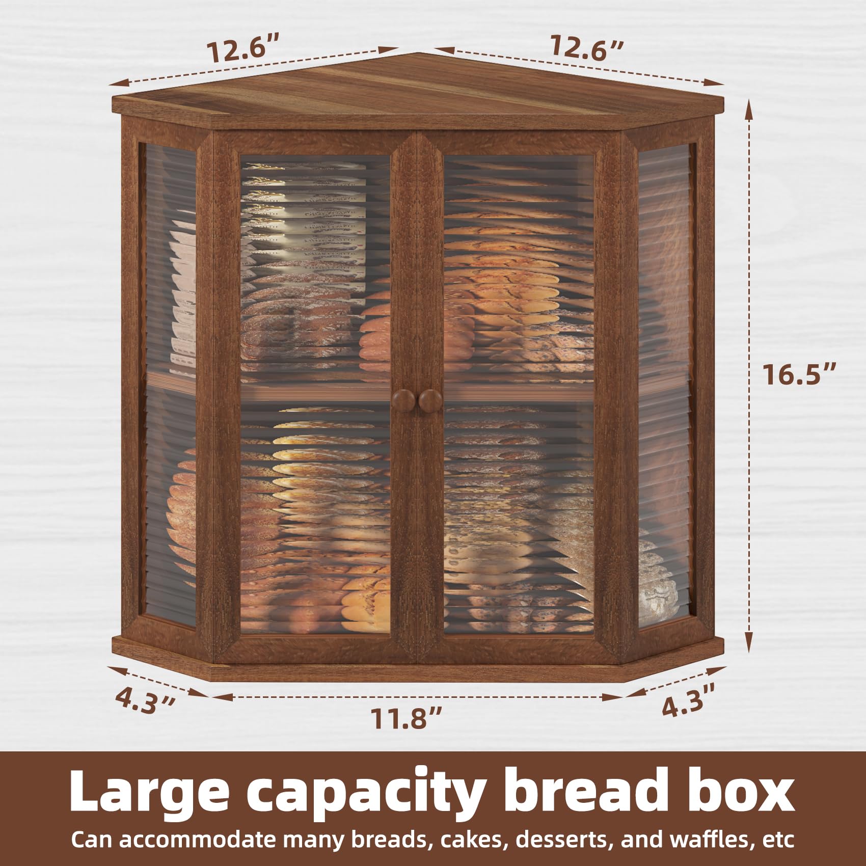 WouZglk two-tier storage interior reveals ample loaves capacity