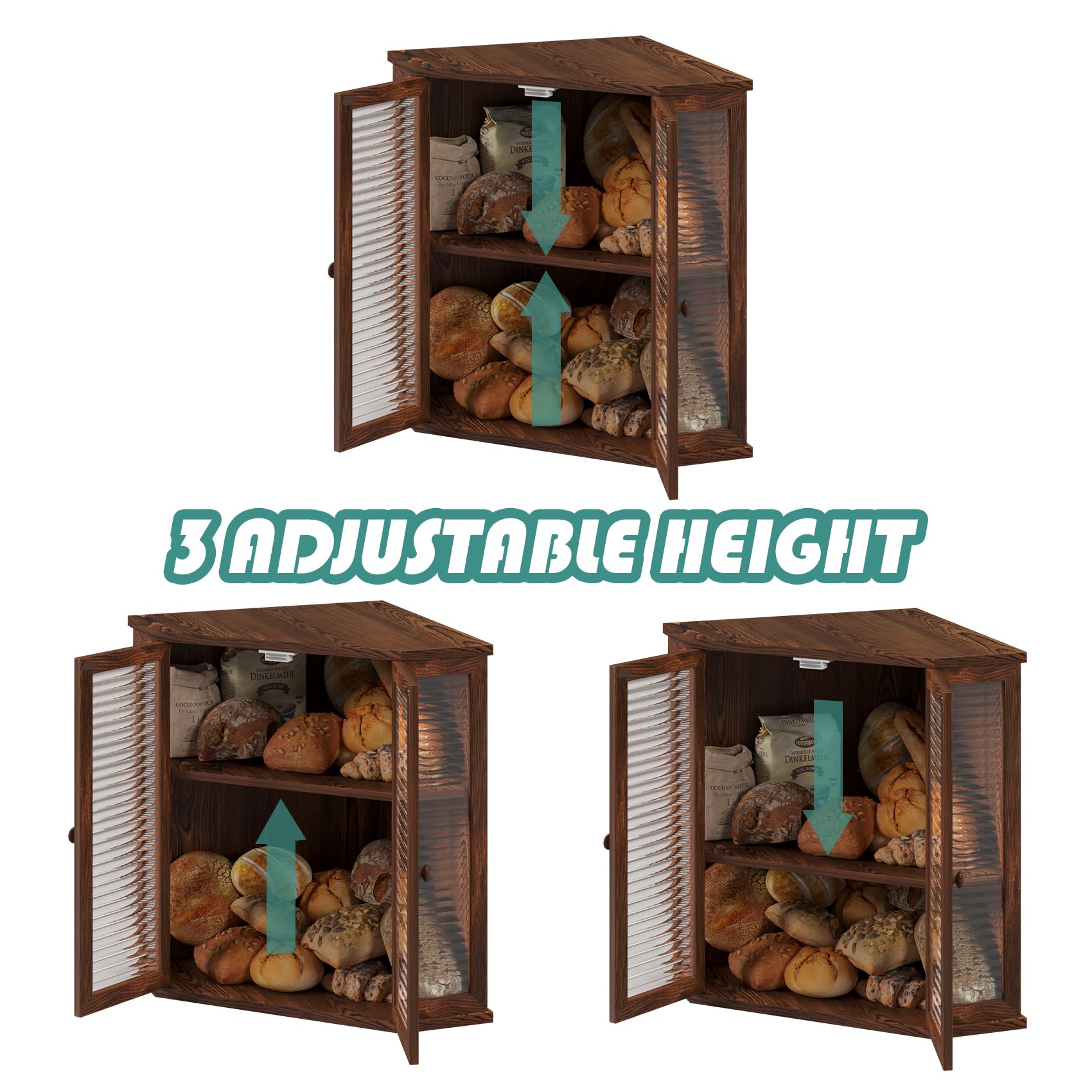 Corner-fit design of WouZglk bread box saving counter space
