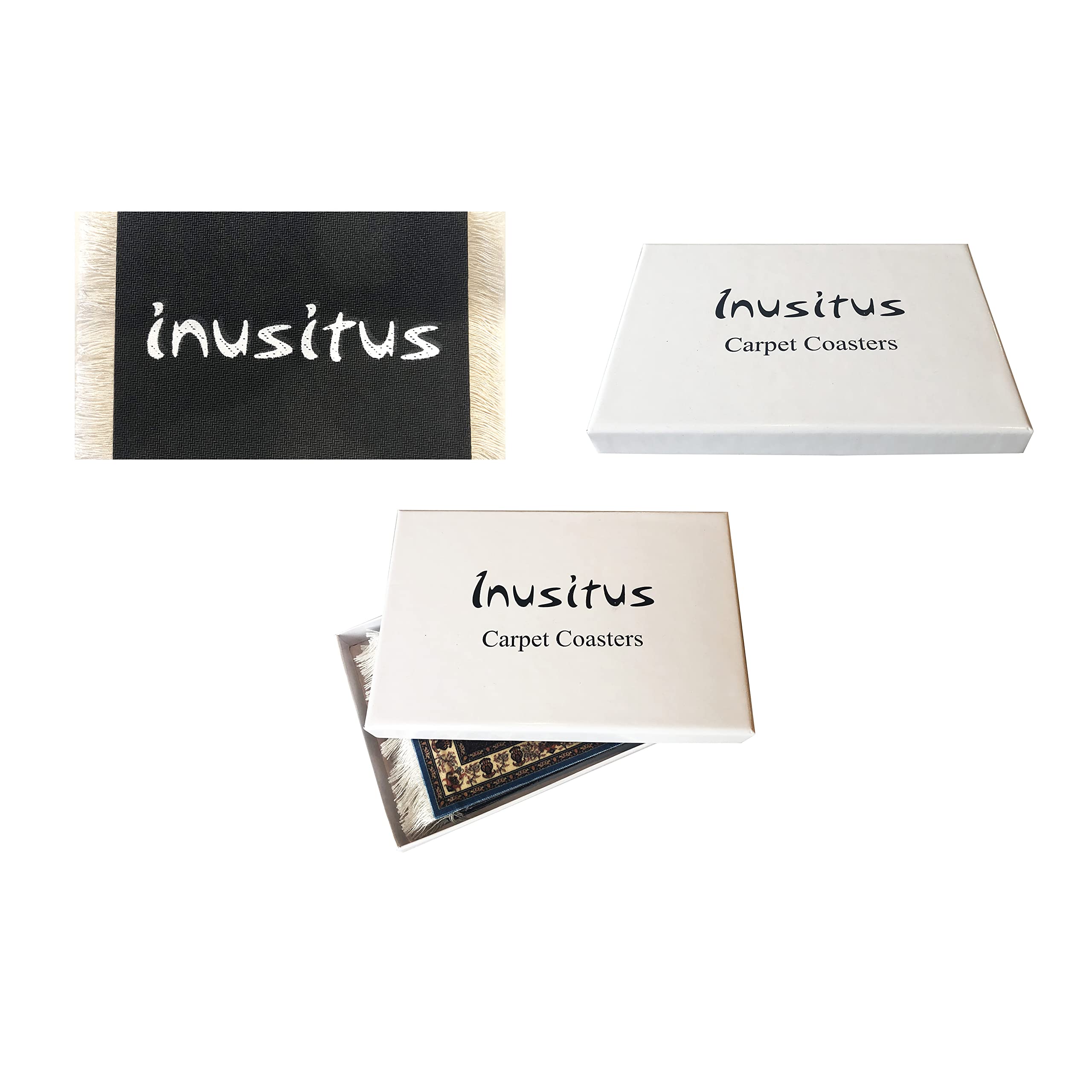 Wovenrugs gift-ready coaster set ideal for housewarmings and celebrations