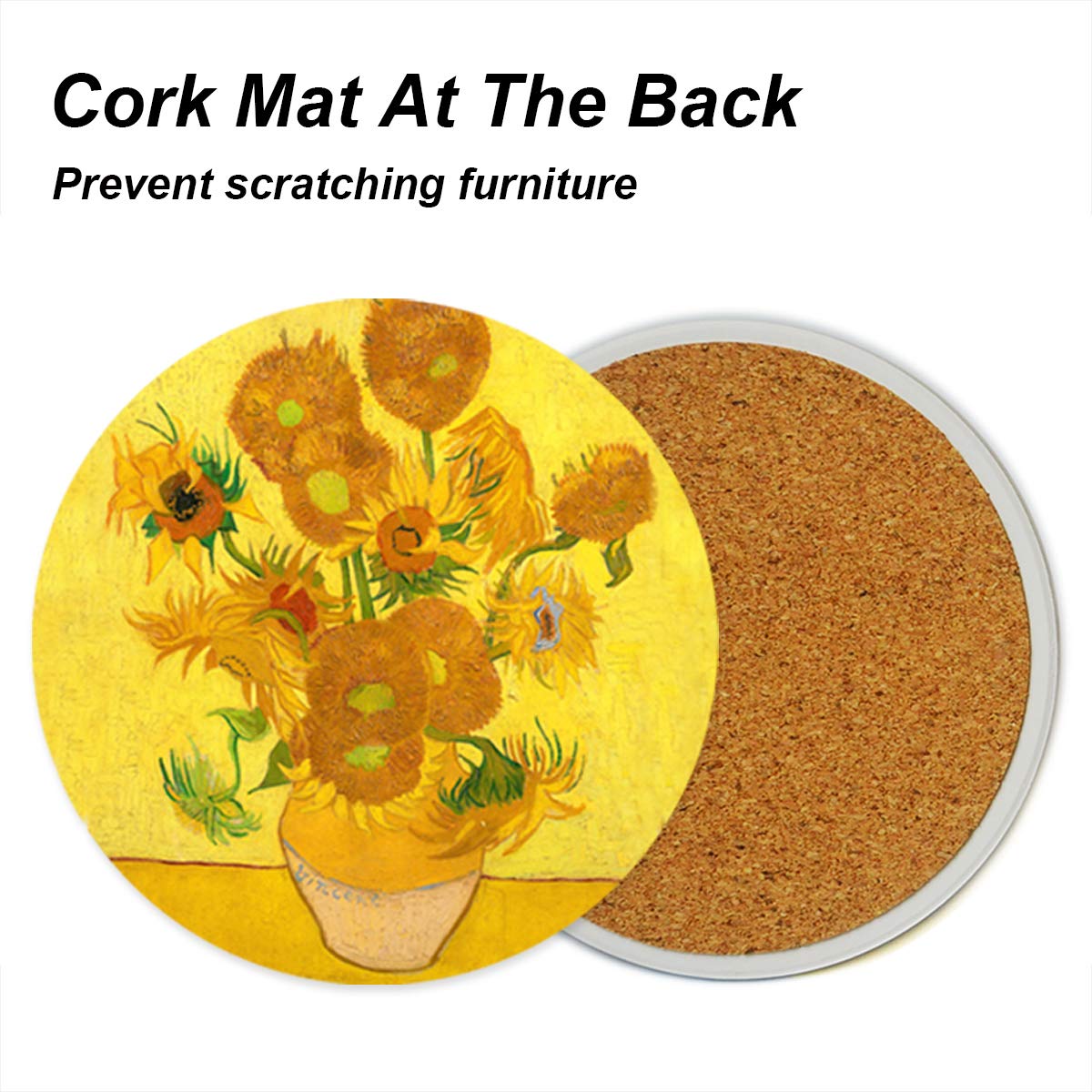 WOW DING Van Gogh coaster The crow flew in the field for quick spill absorption.