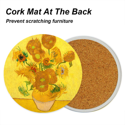 WOW DING Van Gogh coaster The crow flew in the field for quick spill absorption.