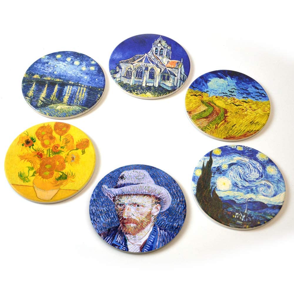 WOW DING Van Gogh coaster Self-portrait adds elegance to tabletops.