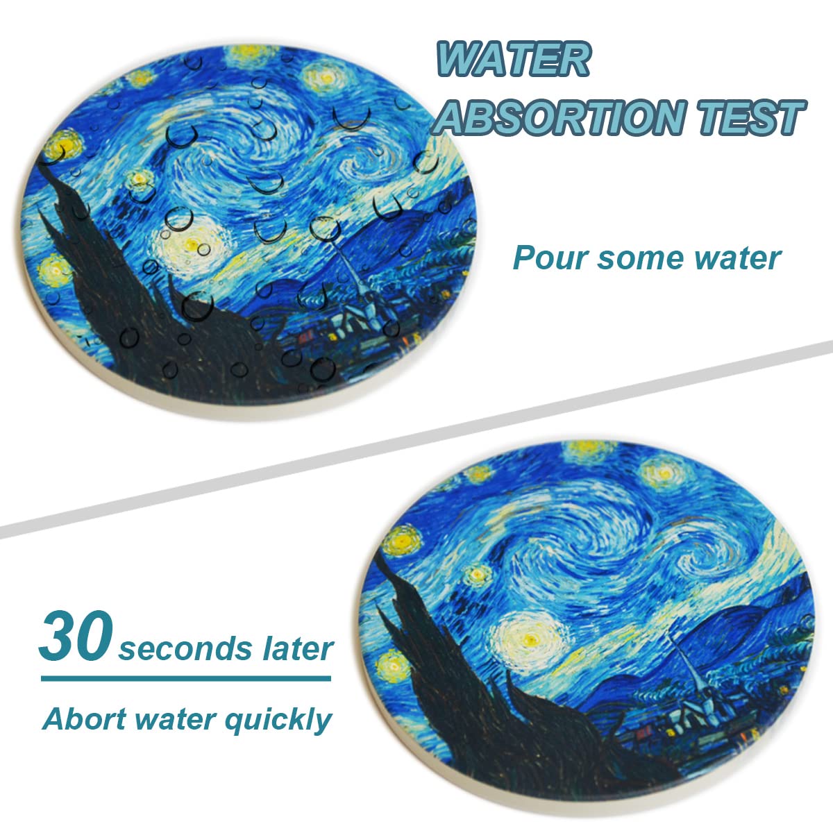 WOW DING Van Gogh coaster The Starry Night provides artful protection for surfaces.