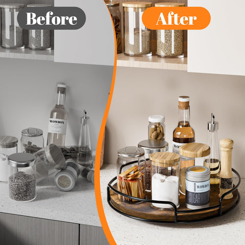 WOWBOX kitchen-countertop-lazy-susan shows easy-access storage.