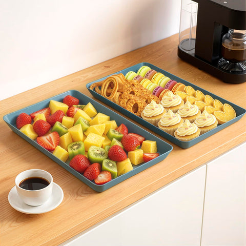WOWBOX green trays in action at a party setting
