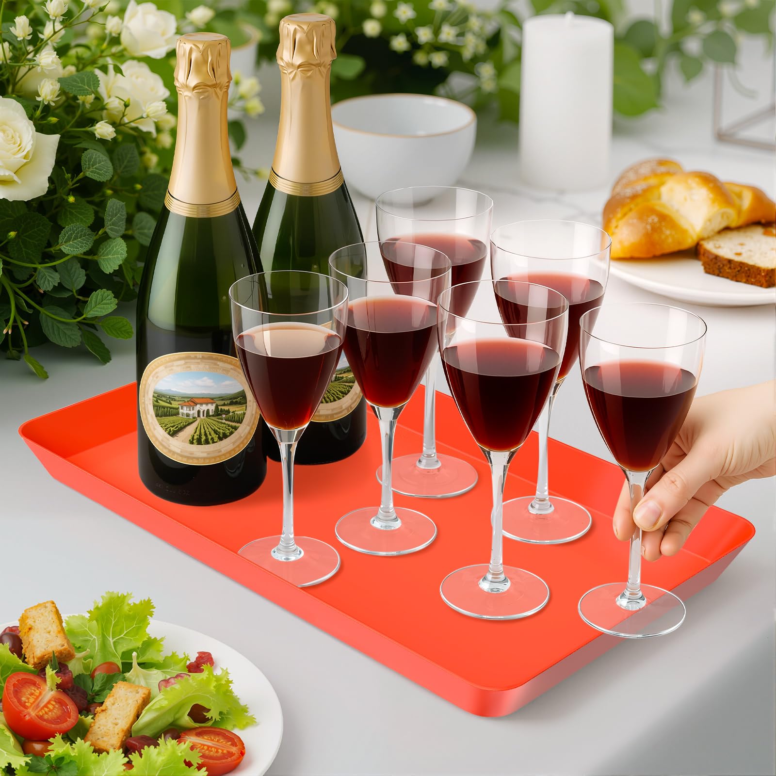 WOWBOX plastic serving trays offer durable, reusable performance at gatherings.