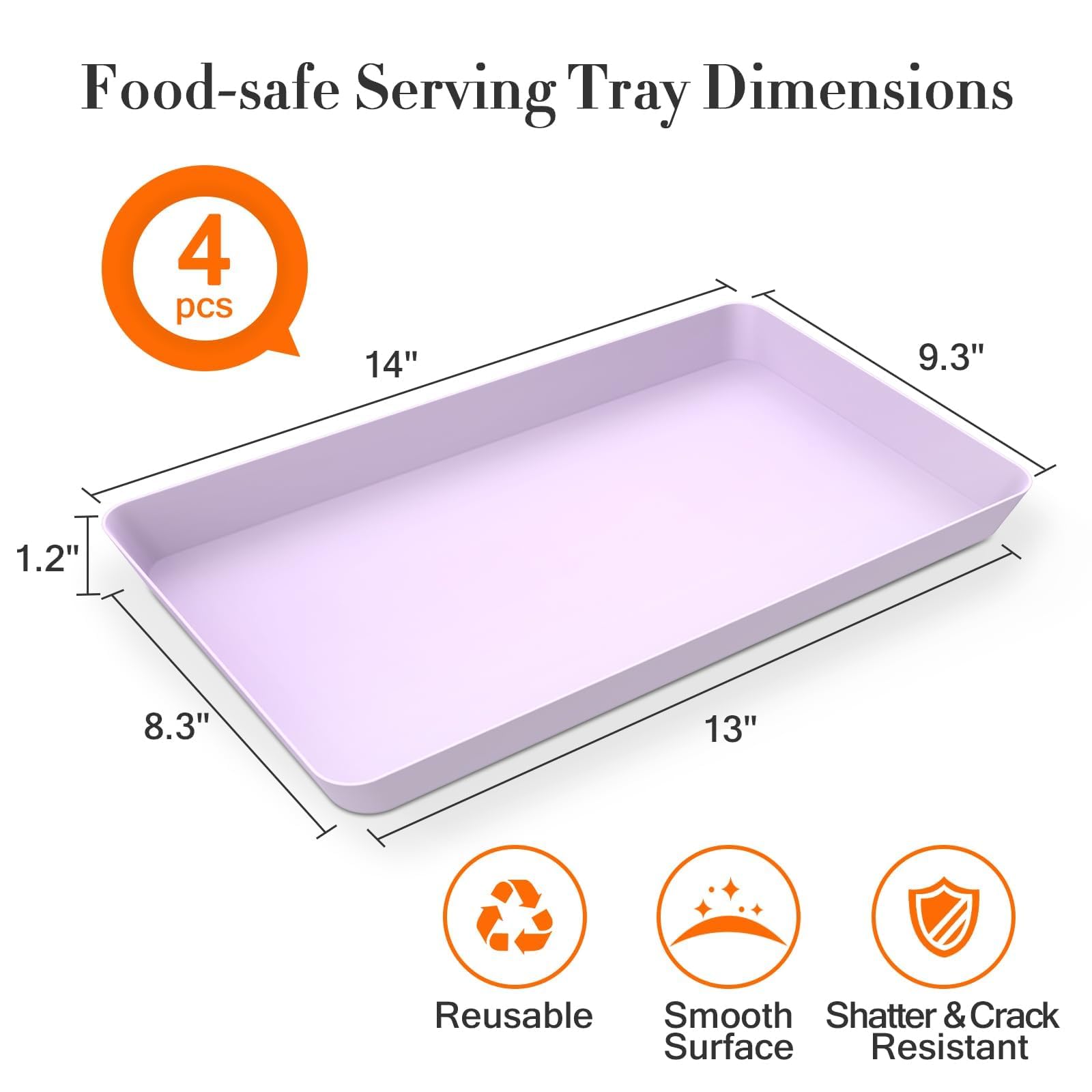 WOWBOX spacious 14x9-1-2in tray in purple for abundant snack displays.