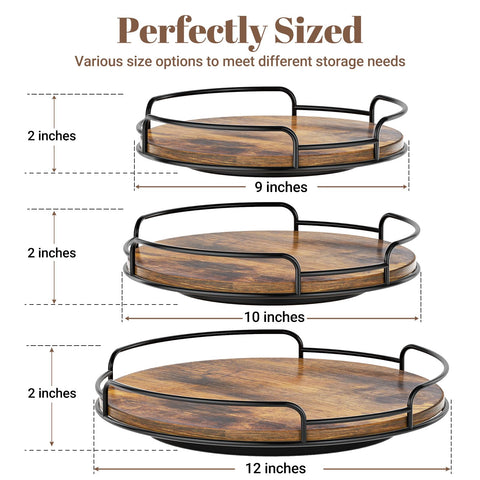 WOWBOX wood-lazy-susan-360-degree-rotation with non-slip pad for kitchen use.