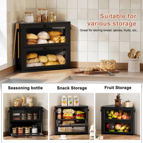 WOWLIVE kitchen storage box versatile for fruits, spices, or tea on the counter