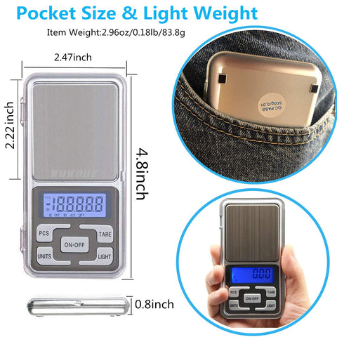 WOWOHE tare function quickly zeroes weight for multiple items
