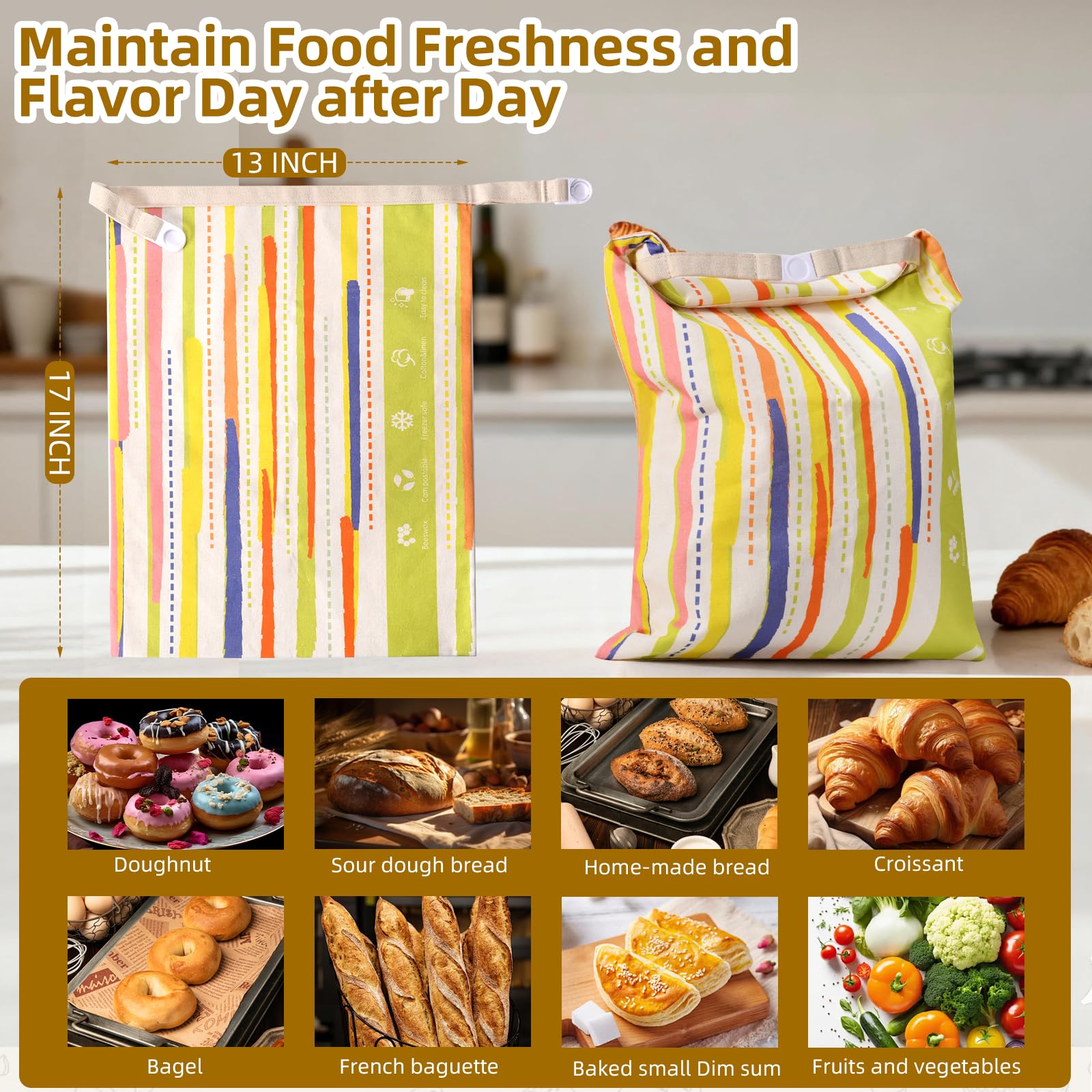 Wozskaf easy-care beeswax bread bag wipes clean and dries quickly.