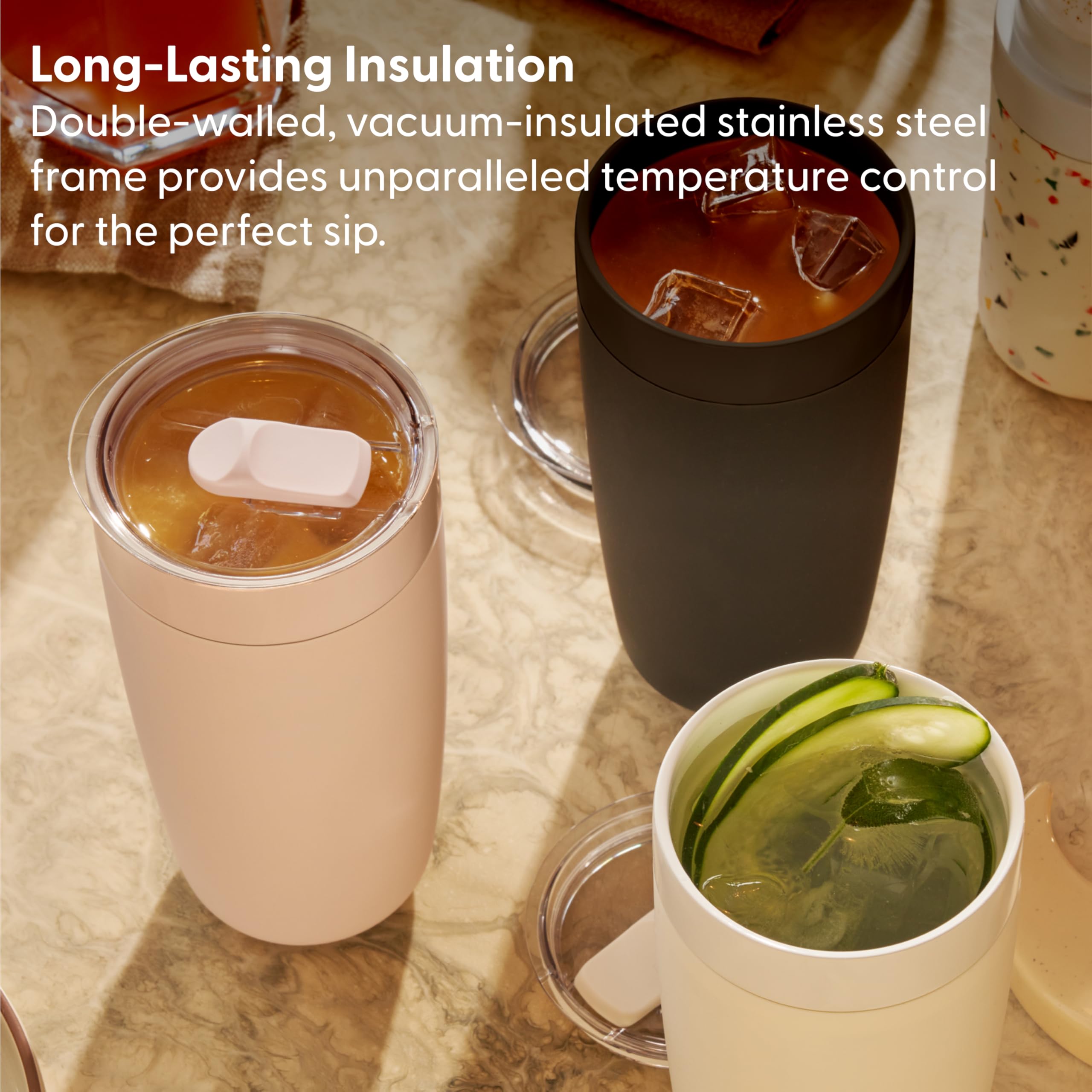 W&P Porter cream terrazzo design tumbler with stylish everyday appeal