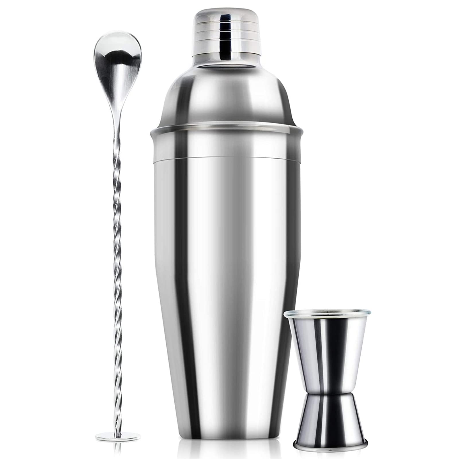 WPHUAW 24oz cocktail shaker with built in strainer for smooth martinis