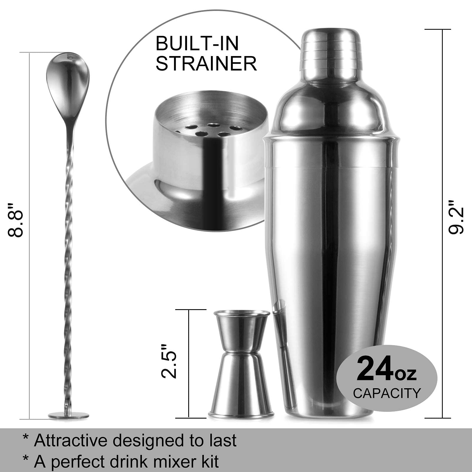 WPHUAW built in strainer ensures clean pour and easy serving