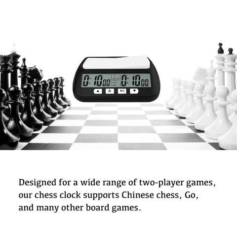 WQV Digital Chess Clock packaging shown with compact contents