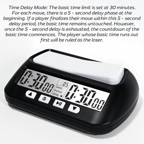 WQV Digital Chess Clock side view showing compact, portable design for travel