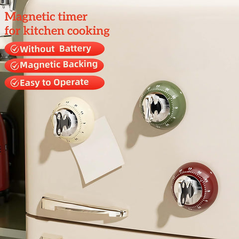 Wrbravgo fridge-magnet timer on metal surface for hands-free cooking timing.