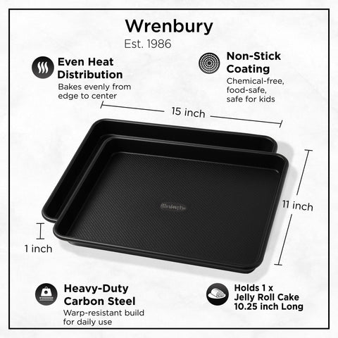 Wrenbury carbon steel bake tray for even browning and sturdy use.