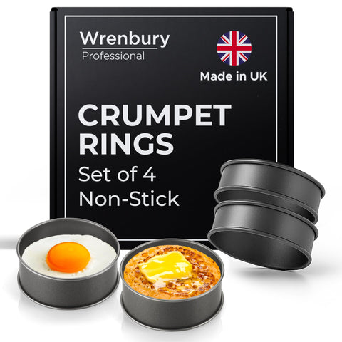 Wrenbury Crumpet Rings set of four nonstick molds for perfect round crumpets and muffins