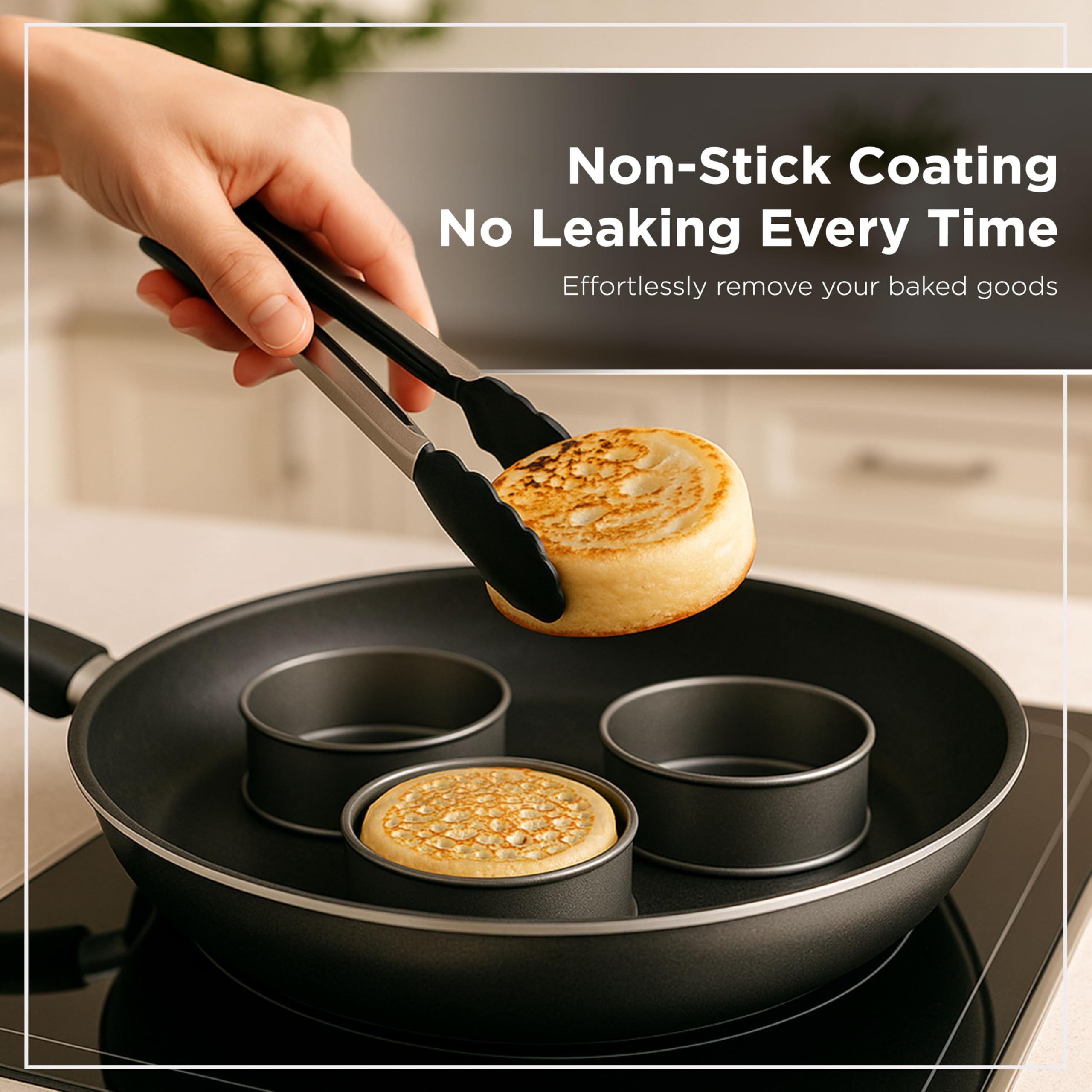 Wrenbury Crumpet Rings ideal for evenly risen English muffins