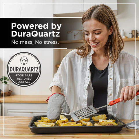 Wrenbury duraquartz non-stick texture enables clean release.