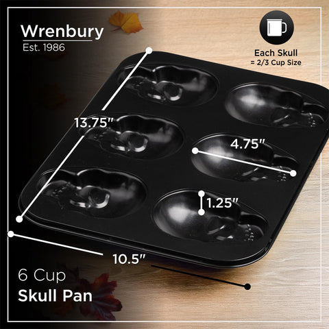 Wrenbury skull pan ready for the oven, measuring 14x10 inches.