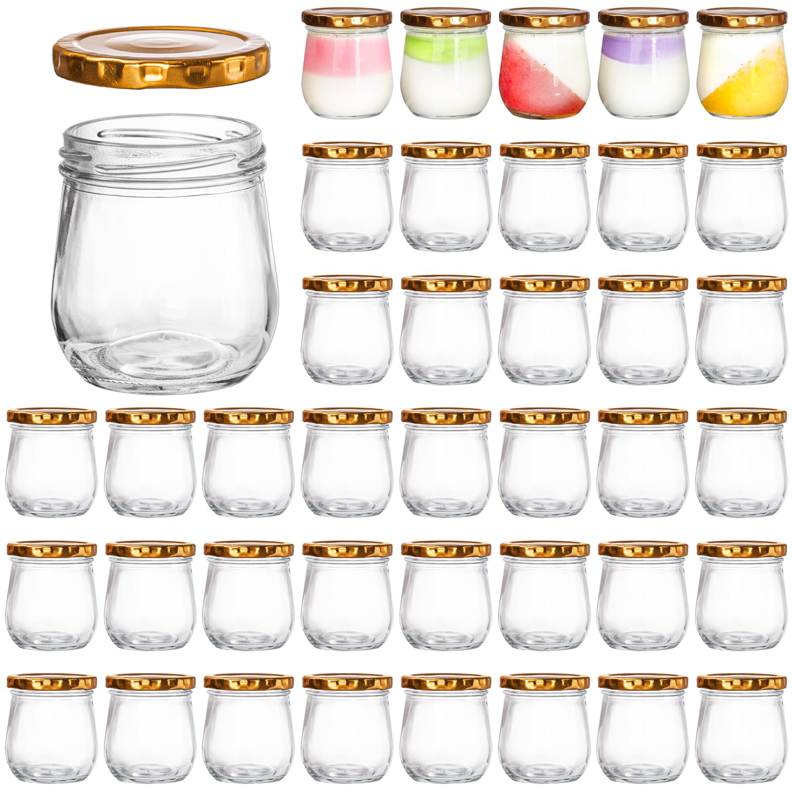 WRINGKIT 40-pack 6oz glass mason jars for versatile storage and gifting.