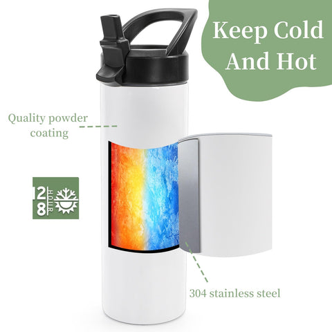 WRINGKIT reusable bottle with straw lid supports on-the-go hydration.