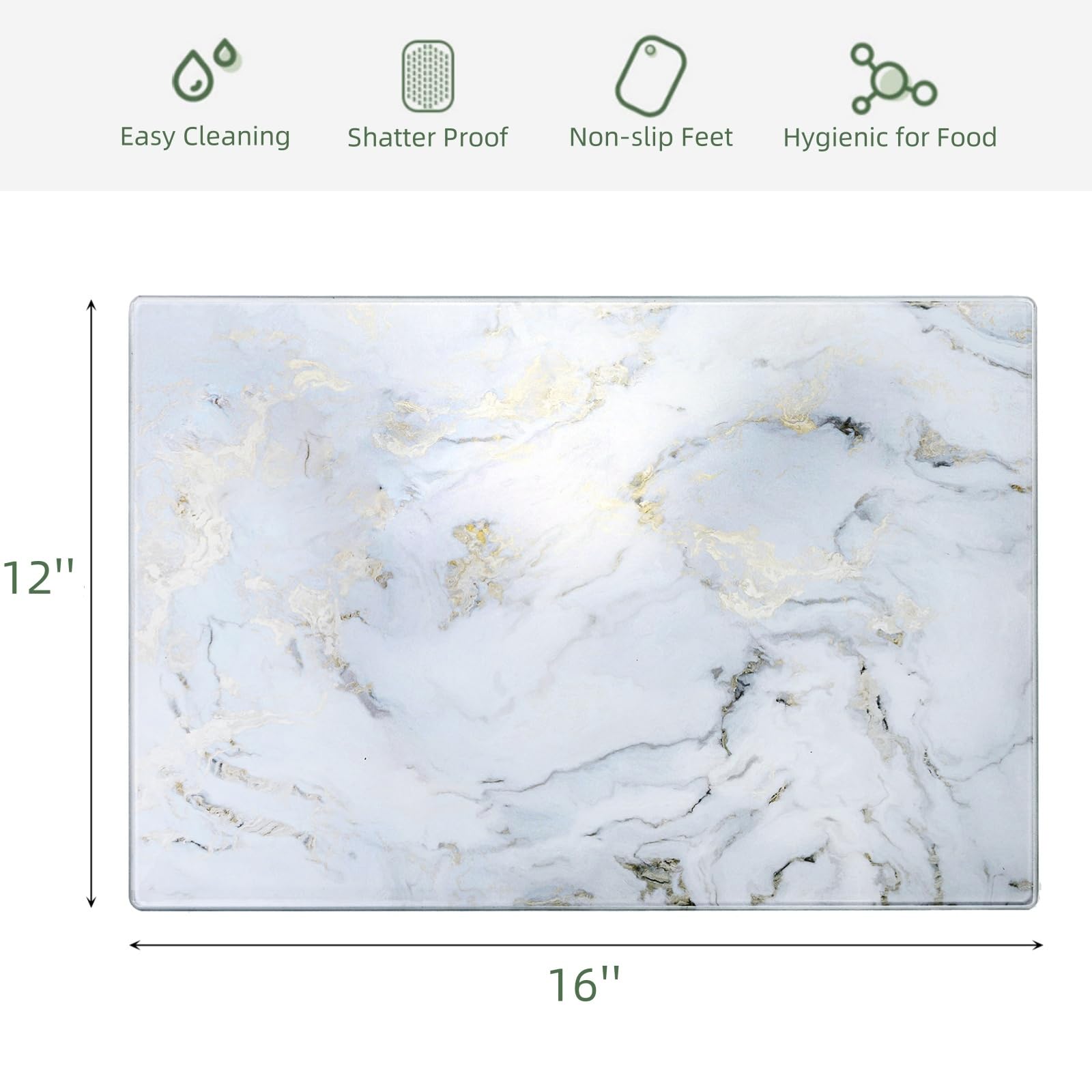 WRINGKIT marble-pattern board close-up shows polished edge and smooth cutting surface.