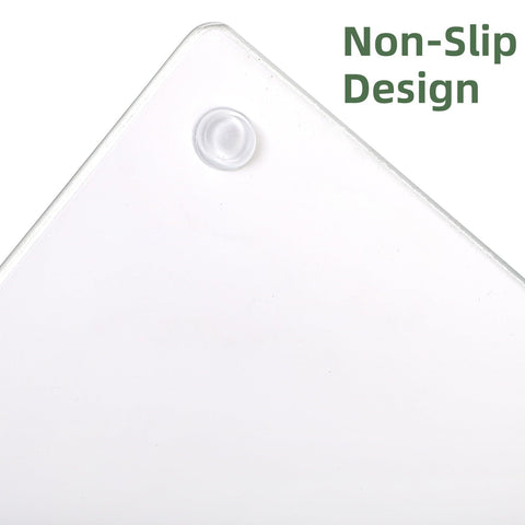 WRINGKIT tempered glass cutting board features shatter-resistant surface for safe chopping.