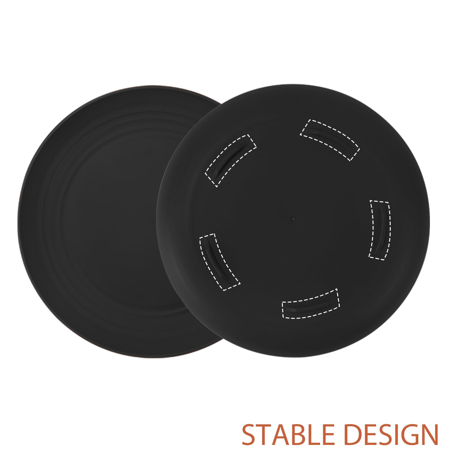 Wrova black wheat straw plate durable for family meals