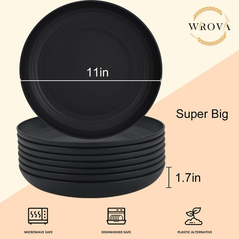 Wrova 11in plate dishwasher safe for easy cleanup