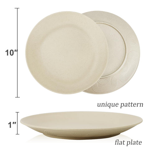 Wrova wheat straw dinner plate back-pattern adds decorative touch to table service.