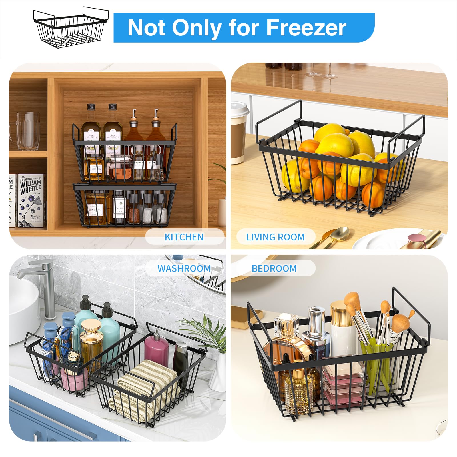 Wrrlors black freezer organizers blend with interiors and stay durable