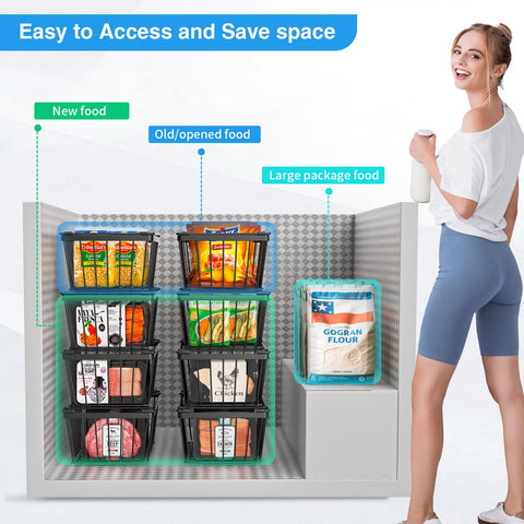 Wrrlors organize meats and bagged vegetables for quick selection