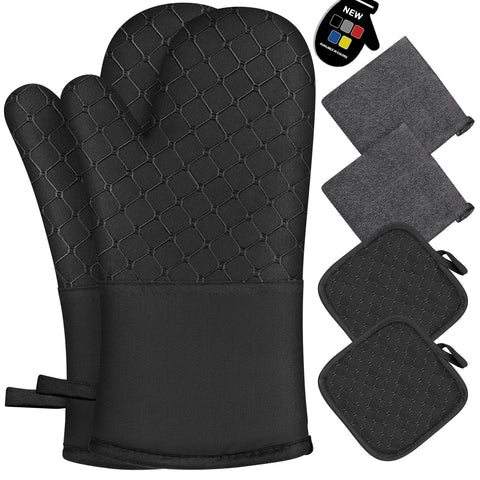 Wsedor 6-piece set with oven mitts and pot holders for versatile kitchen protection.