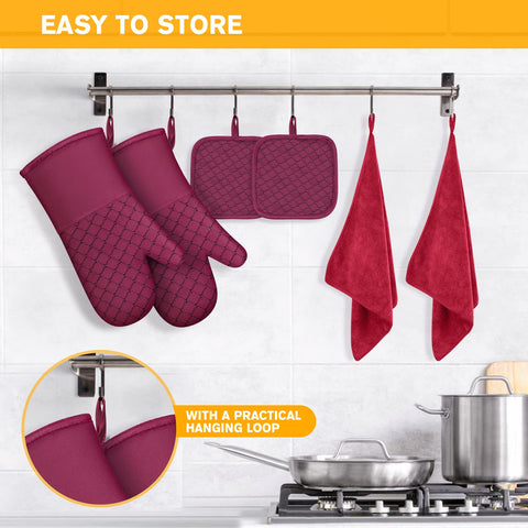 Wsedor red kitchen set showcases a complete cooking accessory bundle.