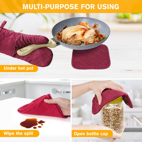 Wsedor oven mitts feature hanging loops for organized storage.