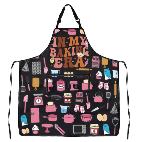 WSNANG Baking Era Apron features two front pockets for utensils and phone.