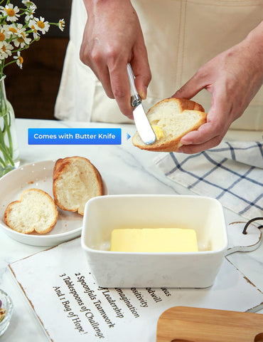 wtisan porcelain butter dish, durable microwave, oven, and fridge safe