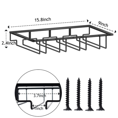 Wtiujhg four-row stemware rack fits most cabinets and glass sizes
