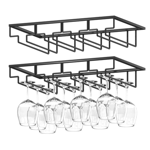 Wtiujhg wine glass rack under cabinet stores stemware neatly and saves space